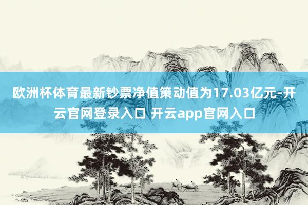 欧洲杯体育最新钞票净值策动值为17.03亿元-开云官网登录入口 开云app官网入口