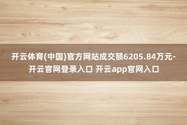 开云体育(中国)官方网站成交额6205.84万元-开云官网登录入口 开云app官网入口