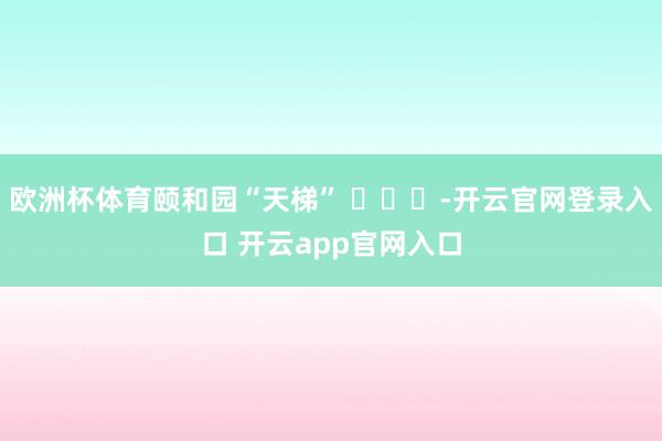 欧洲杯体育颐和园“天梯” ​​​-开云官网登录入口 开云app官网入口