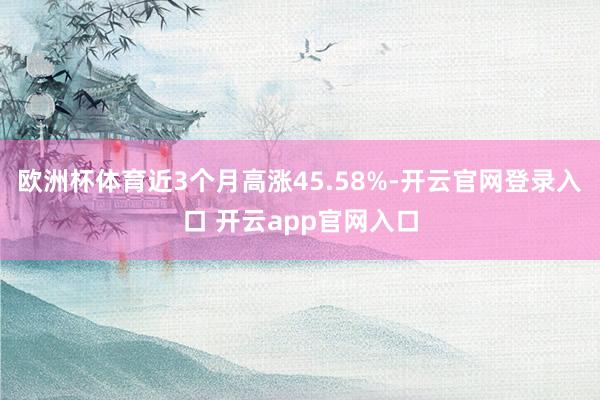 欧洲杯体育近3个月高涨45.58%-开云官网登录入口 开云app官网入口