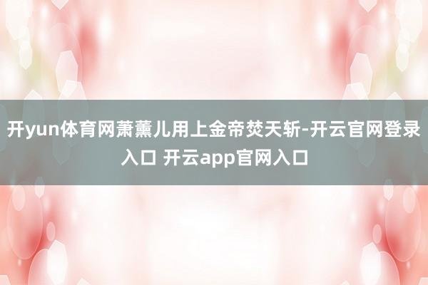开yun体育网萧薰儿用上金帝焚天斩-开云官网登录入口 开云app官网入口