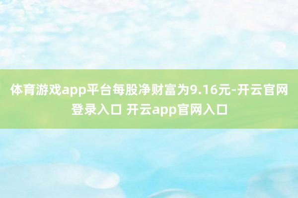 体育游戏app平台每股净财富为9.16元-开云官网登录入口 开云app官网入口