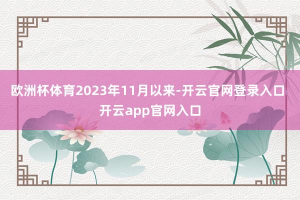 欧洲杯体育　　2023年11月以来-开云官网登录入口 开云app官网入口