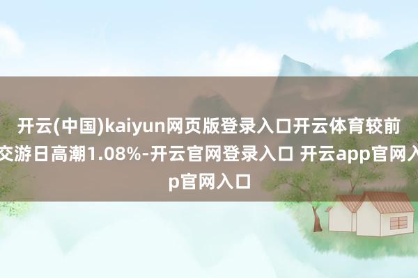 开云(中国)kaiyun网页版登录入口开云体育较前一交游日高潮1.08%-开云官网登录入口 开云app官网入口