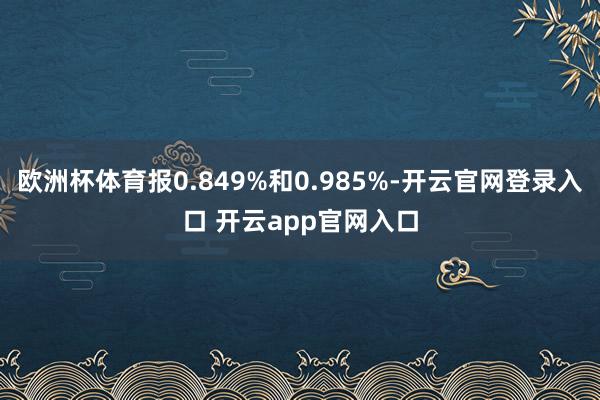 欧洲杯体育报0.849%和0.985%-开云官网登录入口 开云app官网入口